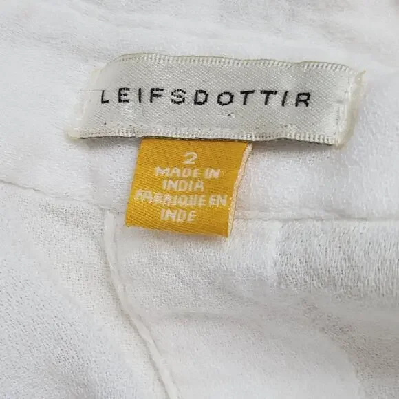 Anthropologie / Leifsdottir White Embroidered Bib-Front Blouse – Women Size 2 - Picture 8 of 9